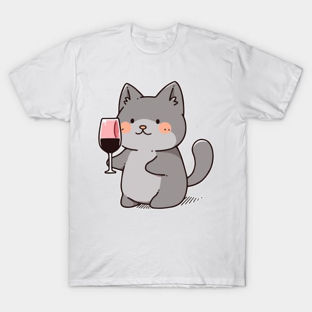 Cat Wine Lover 2 T-Shirt by Underground Cargo